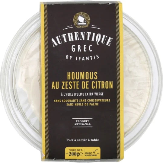 Houmous au zeste de citron 200 g - Authentic Grec