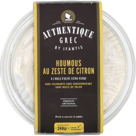 Houmous au zeste de citron 200 g - Authentic Grec