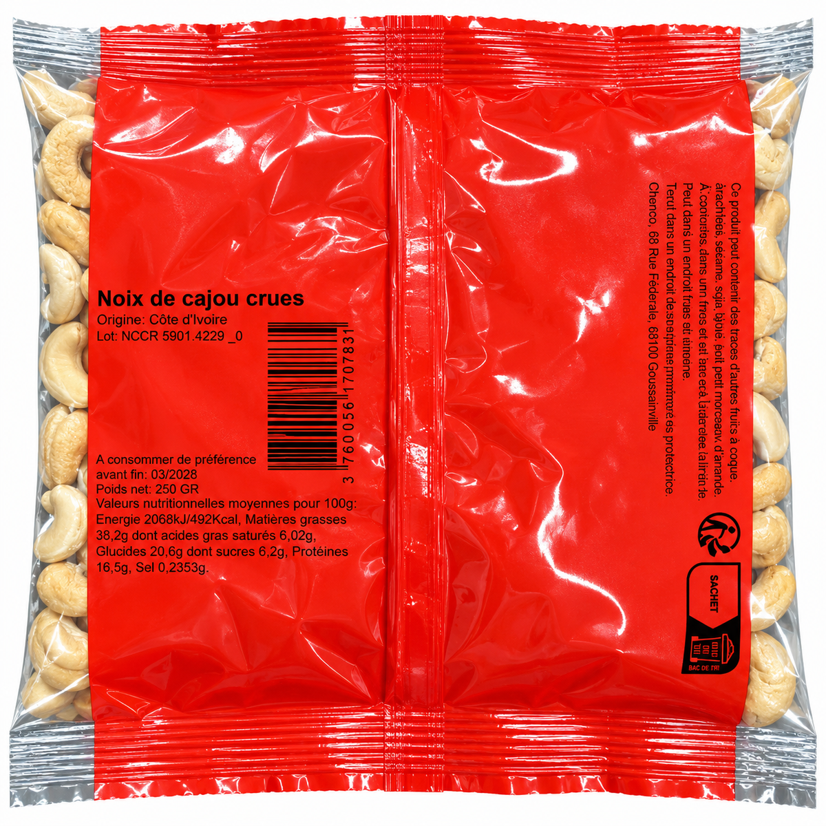 Noix de cajou crues 250g - O’régal - Epicerie Barakka