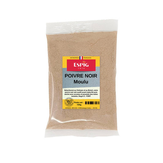 Poivre noir moulu 100g - Espig