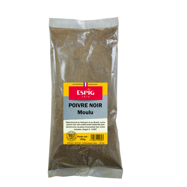 Poivre noir moulu 250g - Espig