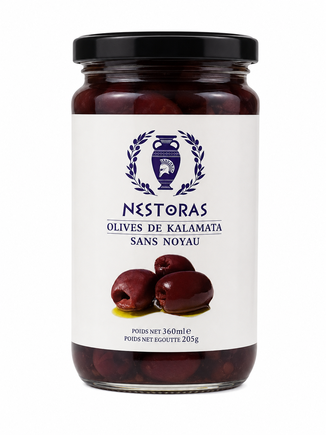 Olive de Kalamata dénoyautée 360ml – Nestoras