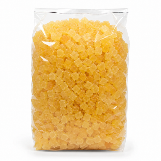 Ananas déshydraté en cubes 600 g en sachet cellophane - Épicerie Barakka