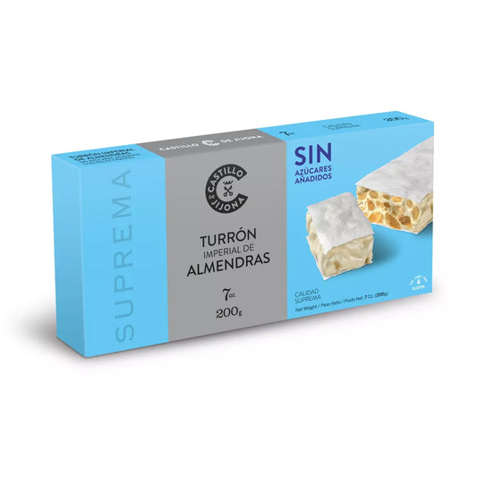 Turrón aux amandes sans sucres 200g – Castillo de Jijona - Epicerie Barakka