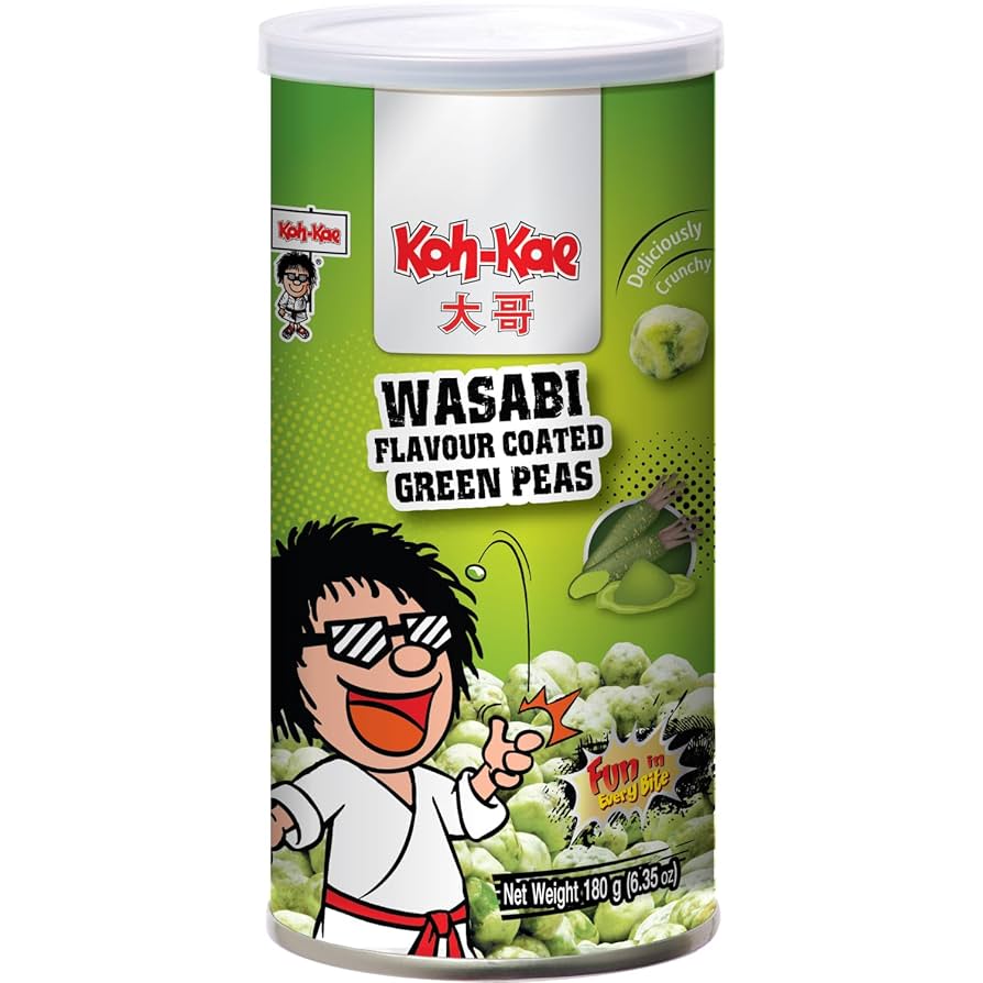 Koh-Kae – Petits Pois Verts enrobés au Wasabi 180g - Epicerie Barakka