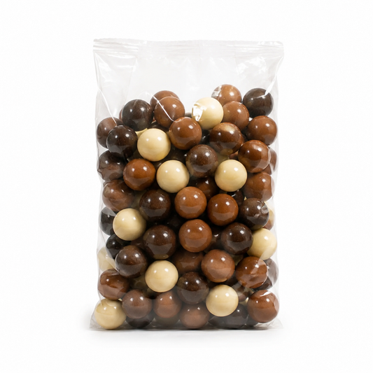 Noisettes enrobées de trois chocolats 300 g en sachet naturel - Épicerie Barakka