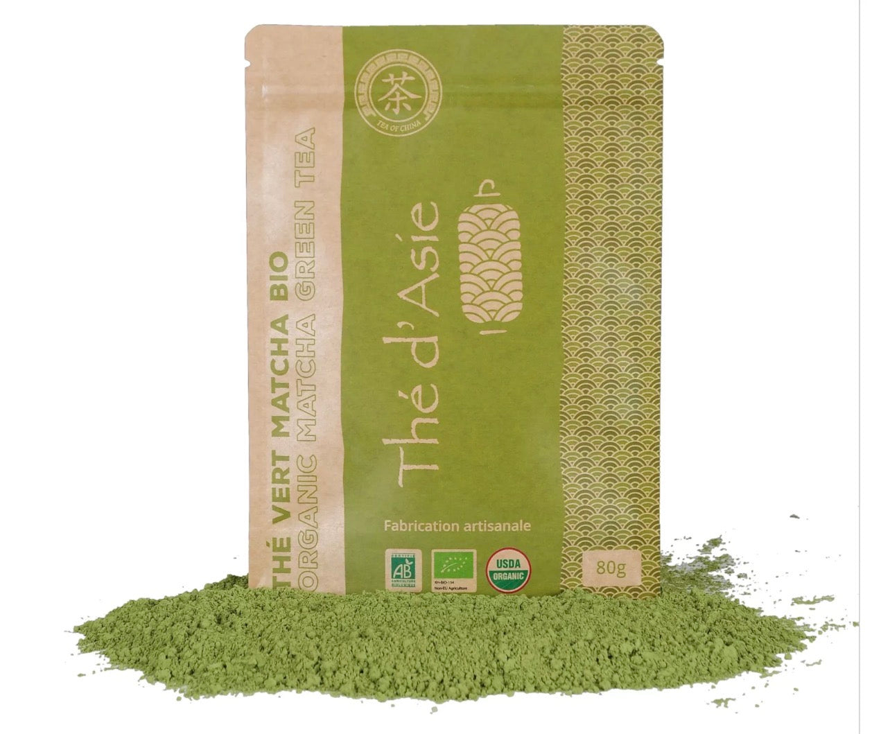 Thé vert Matcha Bio en poudre – Thé d’Asie – 80g - Epicerie Barakka